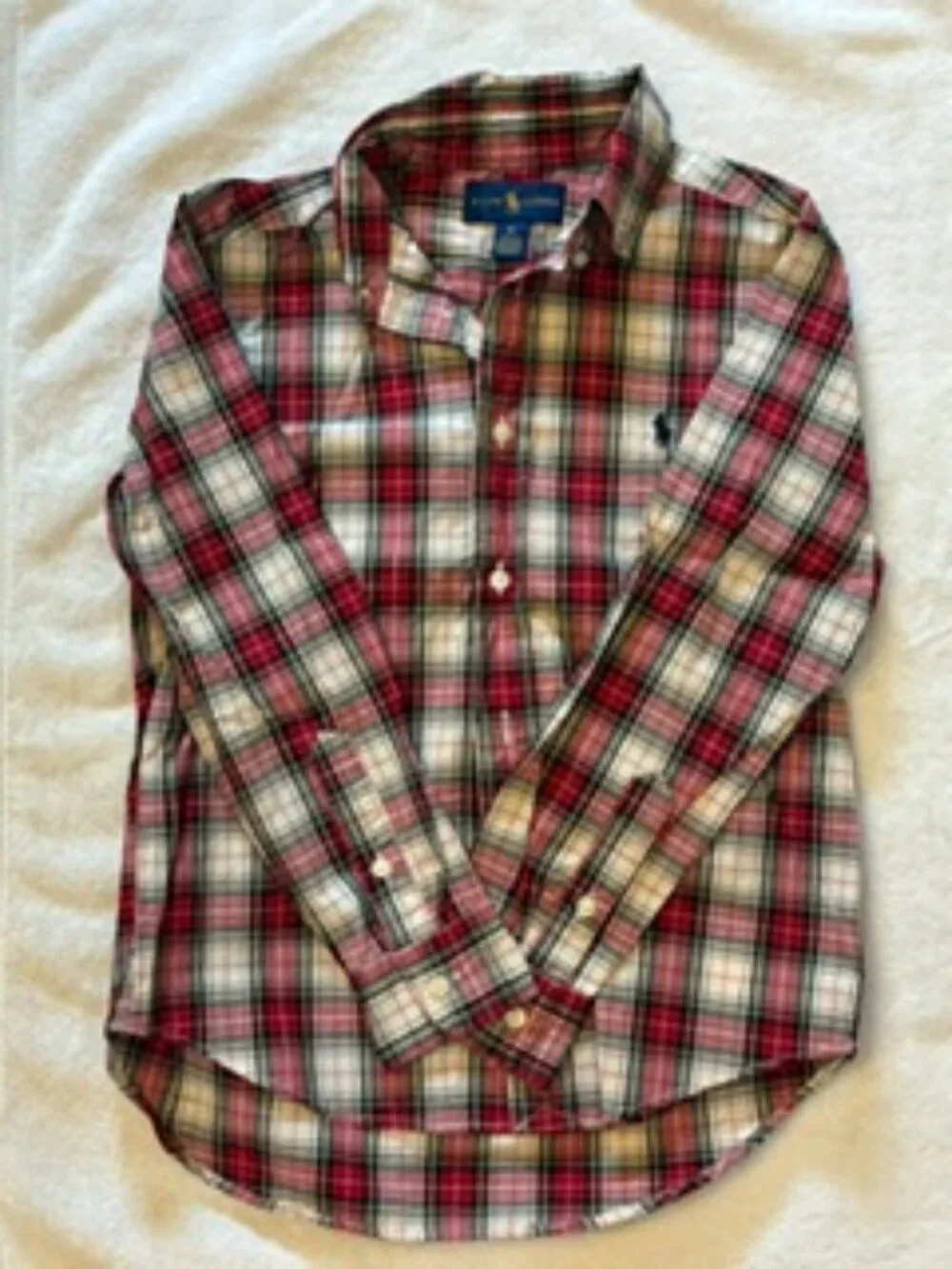 Ralph Lauren Plaid Multicolored Long Sleeve Button Down Shirt Size 6